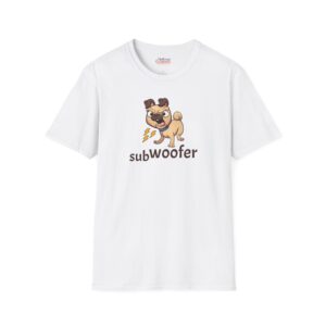 Subwoofer - Cute/Funny Graphic T-Shirt With Cartoon Pug Dog